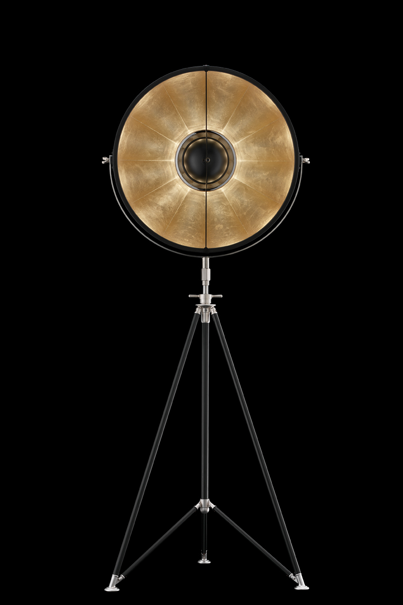 Fortuny Studio 63 floor tripod lamp black & gold