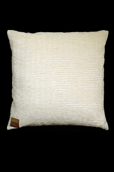 Fortuny Bucintoro square white printed velvet cushion back