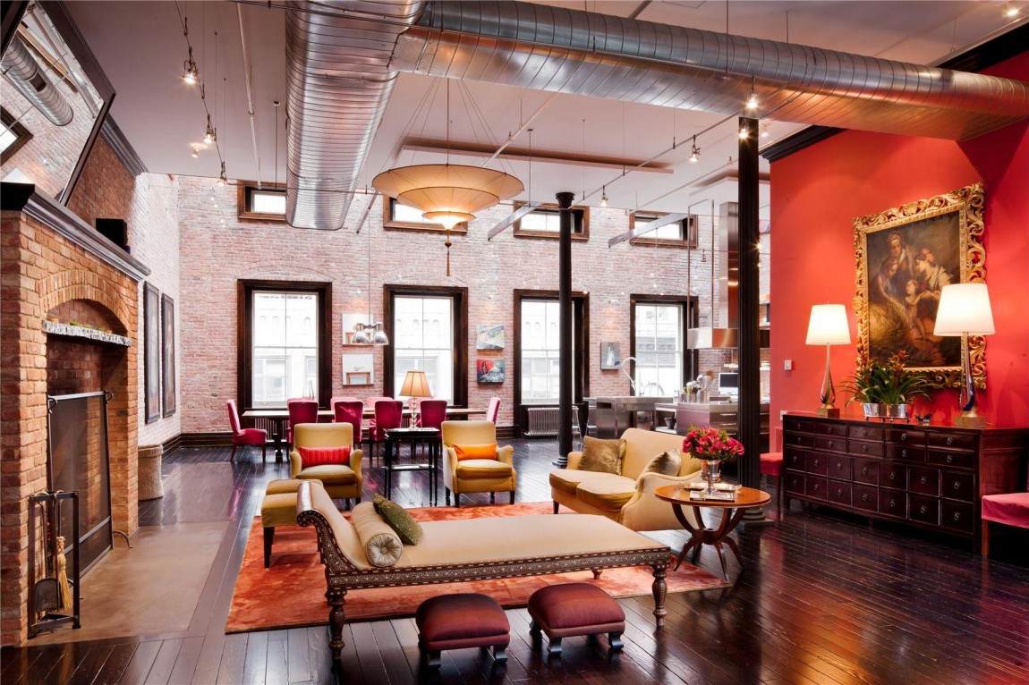 Triplex loft mansion in Tribeca, New York City with Fortuny lamps 2