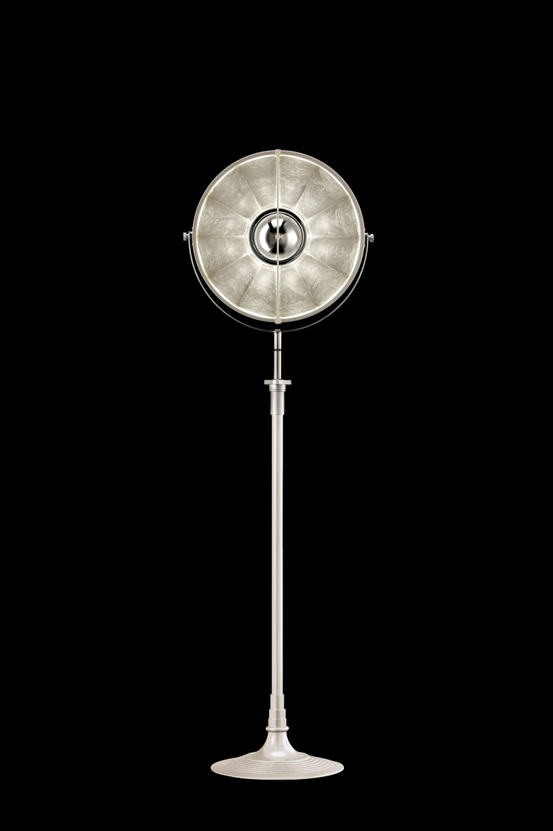 Fortuny Atelier 41 floor lamp white and silver leaf