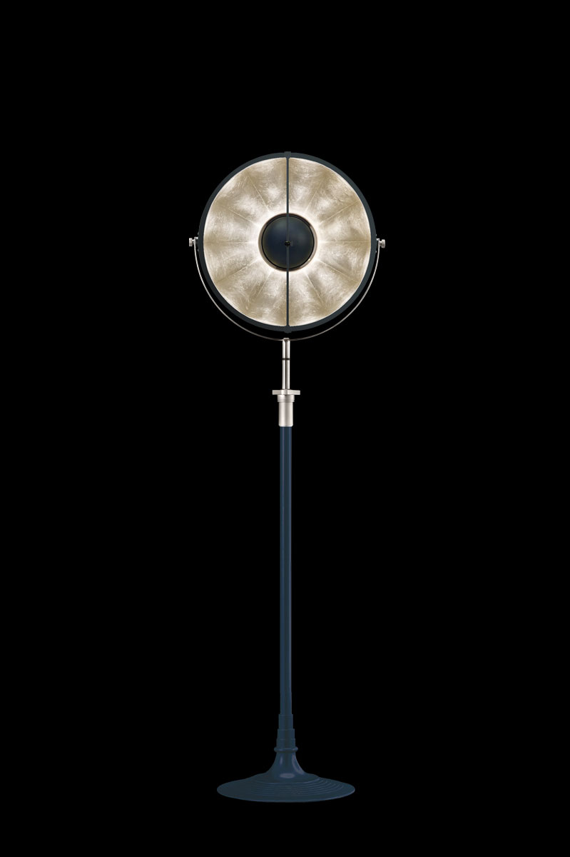 Fortuny Atelier 41 floor lamp pastel blue and silver leaf