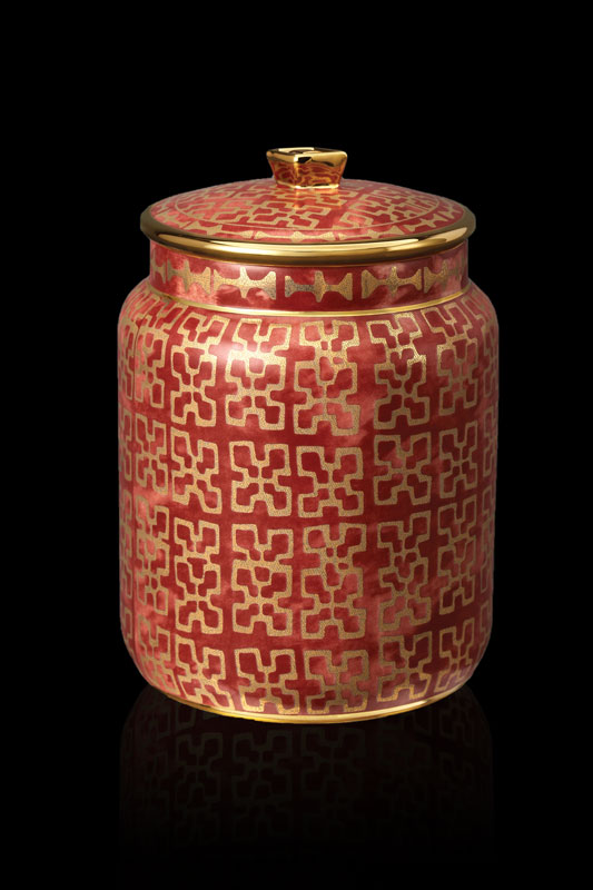 Fortuny tableware Ashanti red small canister
