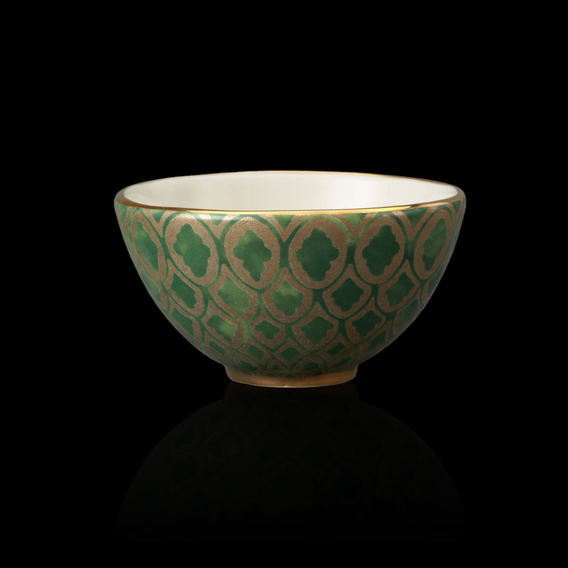 Fortuny tableware Peruviano green cereal bowl