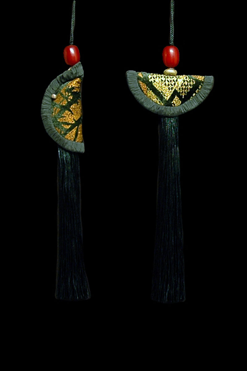 Venetia Studium couple of jungle green Geisha & Samurai key tassels