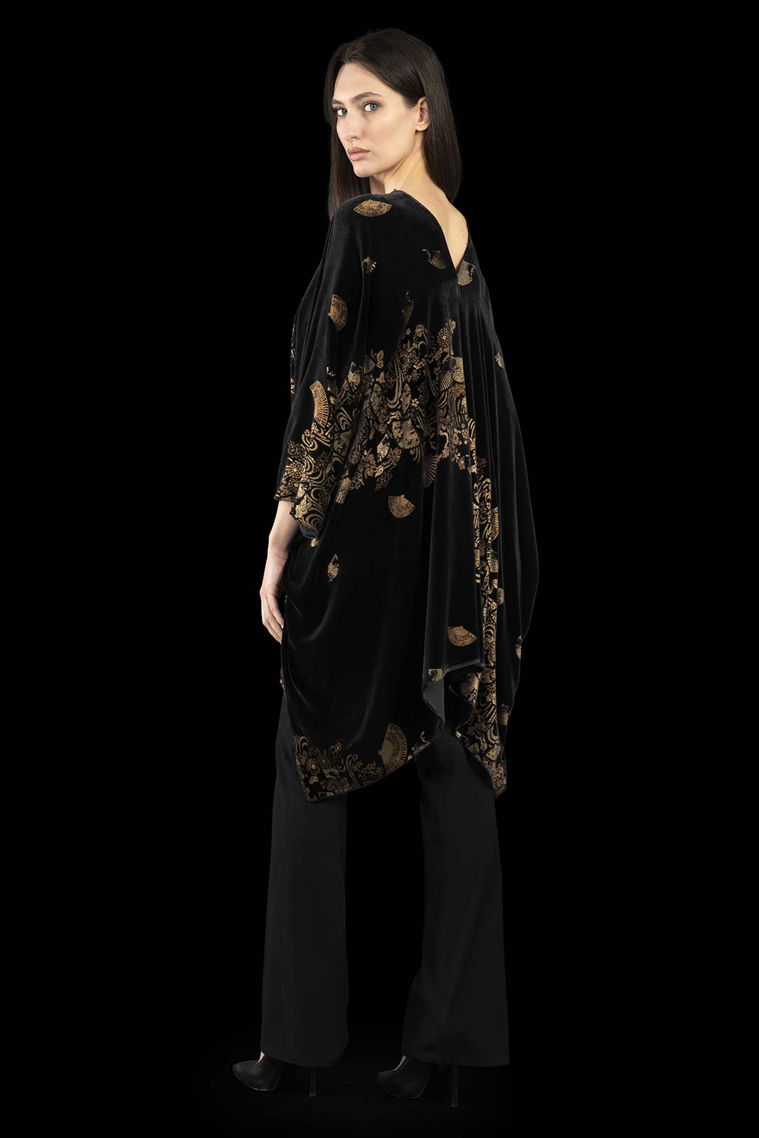 Fortuny printed velvet short evening coat