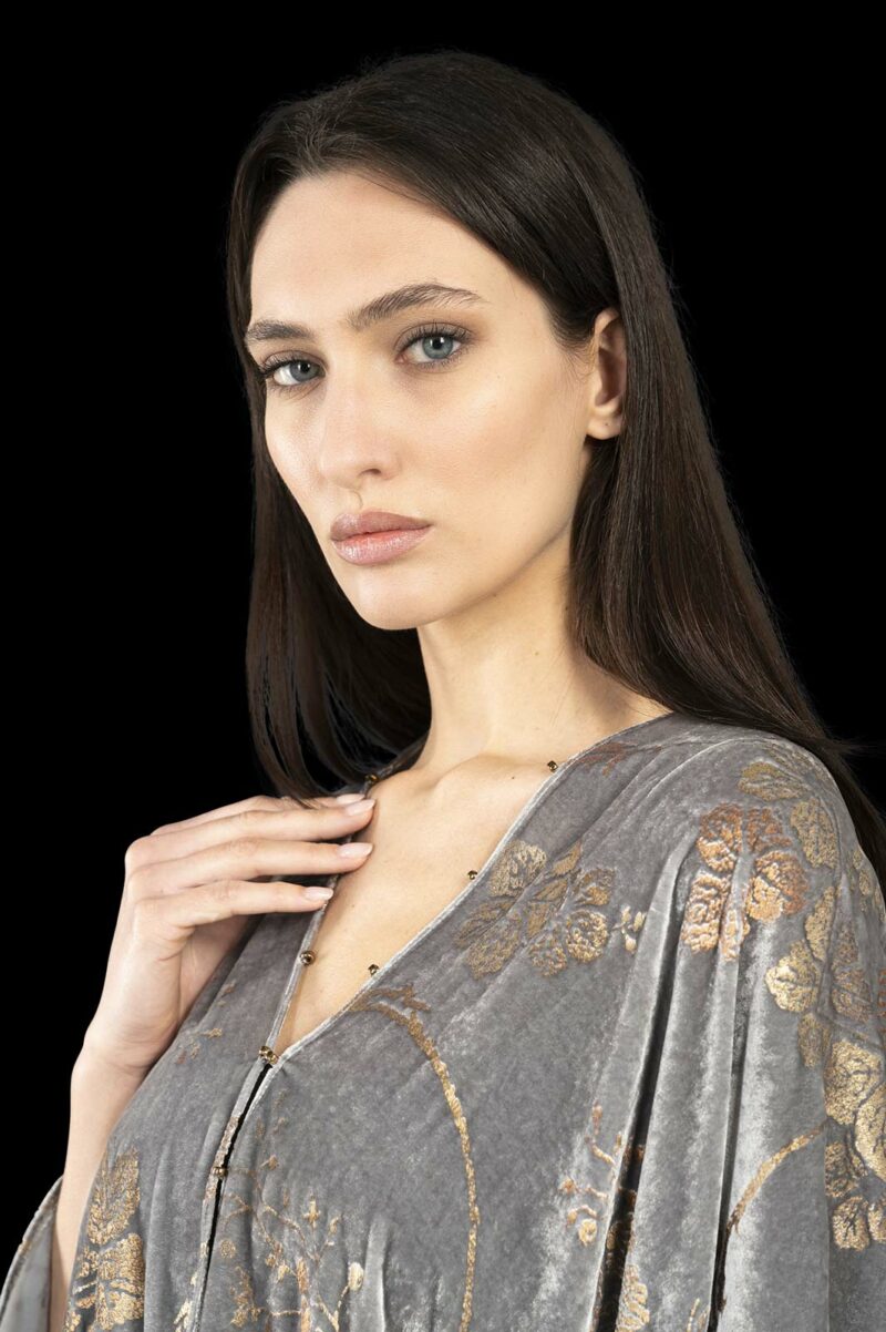 Fortuny printed velvet short evening coat