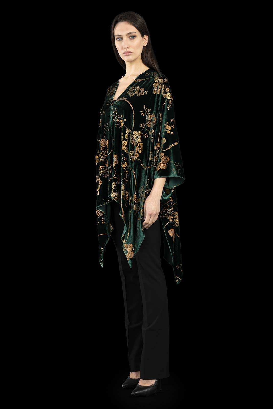 Fortuny printed velvet short evening coat
