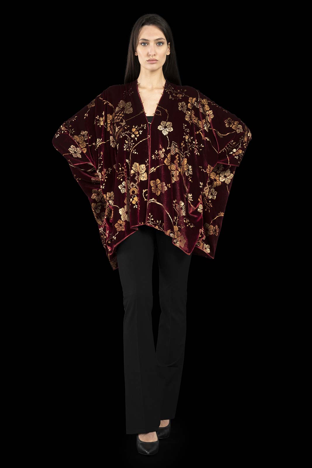 Fortuny printed velvet short evening coat
