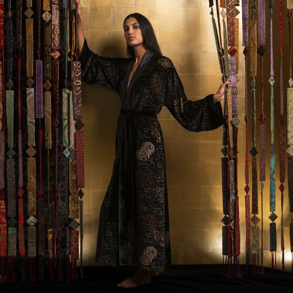 Fortuny printed velvet long kimono category