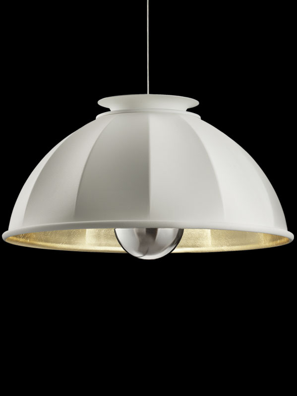Fortuny Cupola 76 white and gold suspended lamp