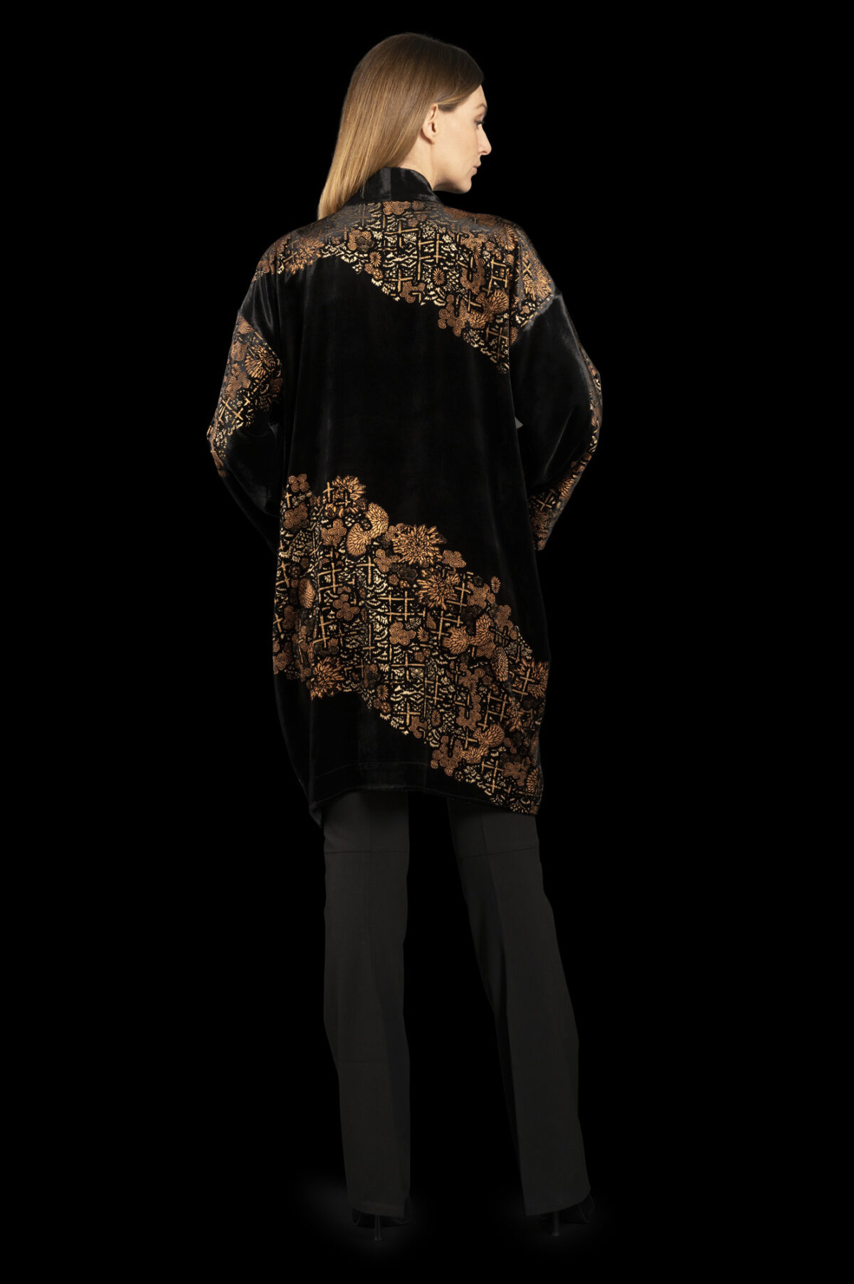 Isabel | Printed velvet Kimono Coat