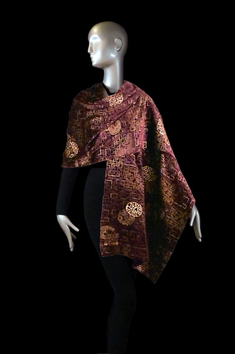 Fortuny printed velvet shawl