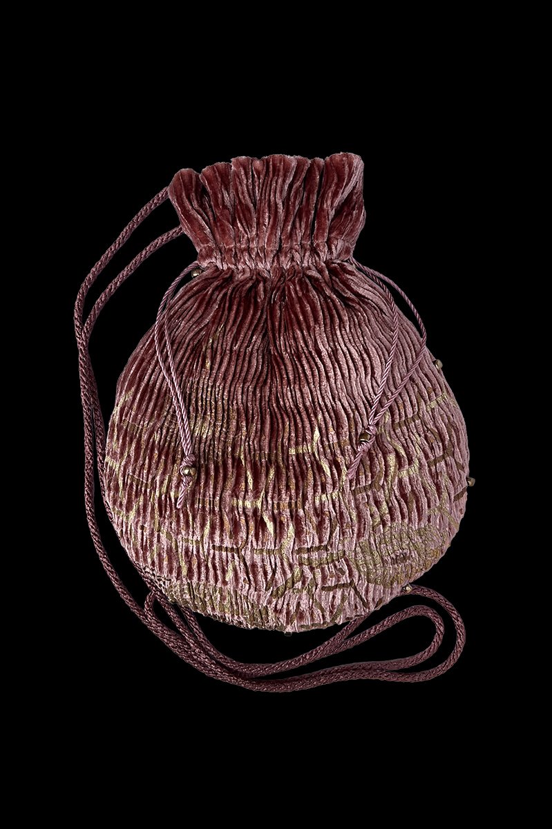 Fortuny Praline velvet bag | Japan Phard — back view