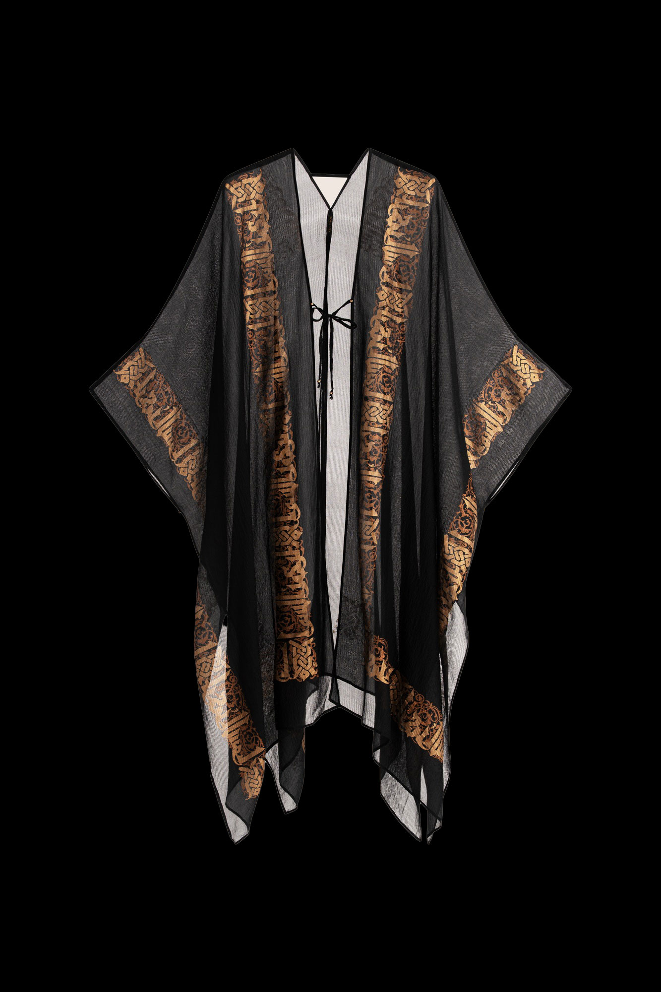 Esther Evening Coat in Crepe Georgette | Arabo Black