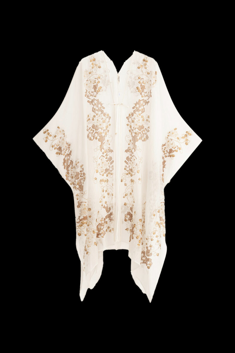 Esther Evening Coat in Crepe Georgette | Ramage White