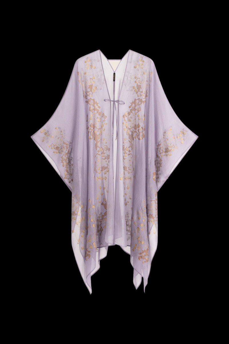 Esther Evening Coat in Crepe Georgette | Ramage Lavender