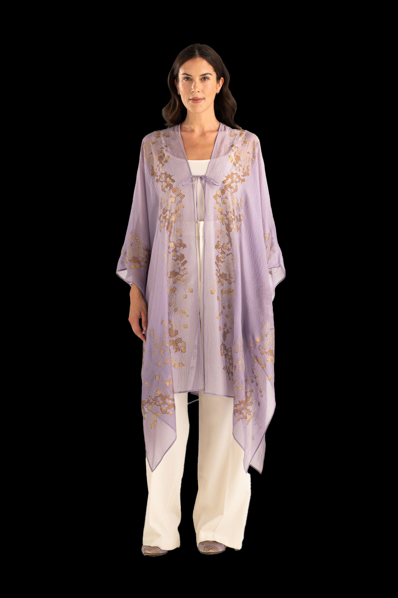 Esther Evening Coat in Crepe Georgette | Ramage Lavender