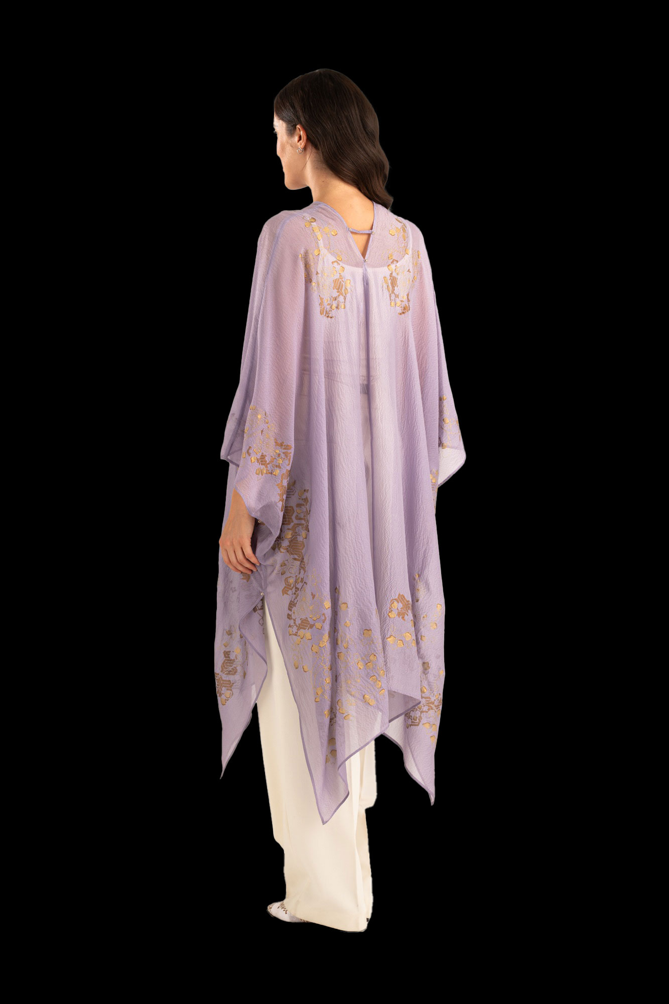 Esther Evening Coat in Crepe Georgette | Ramage Lavender