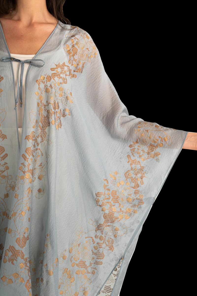 Esther Evening Coat in Crepe Georgette | Ramage Candy Blue