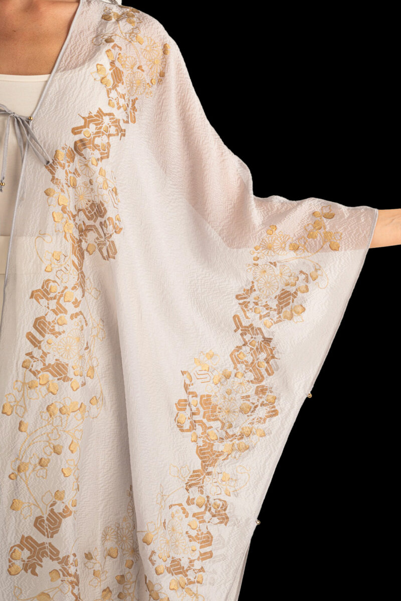 Esther Evening Coat in Crepe Georgette | Ramage Taupe