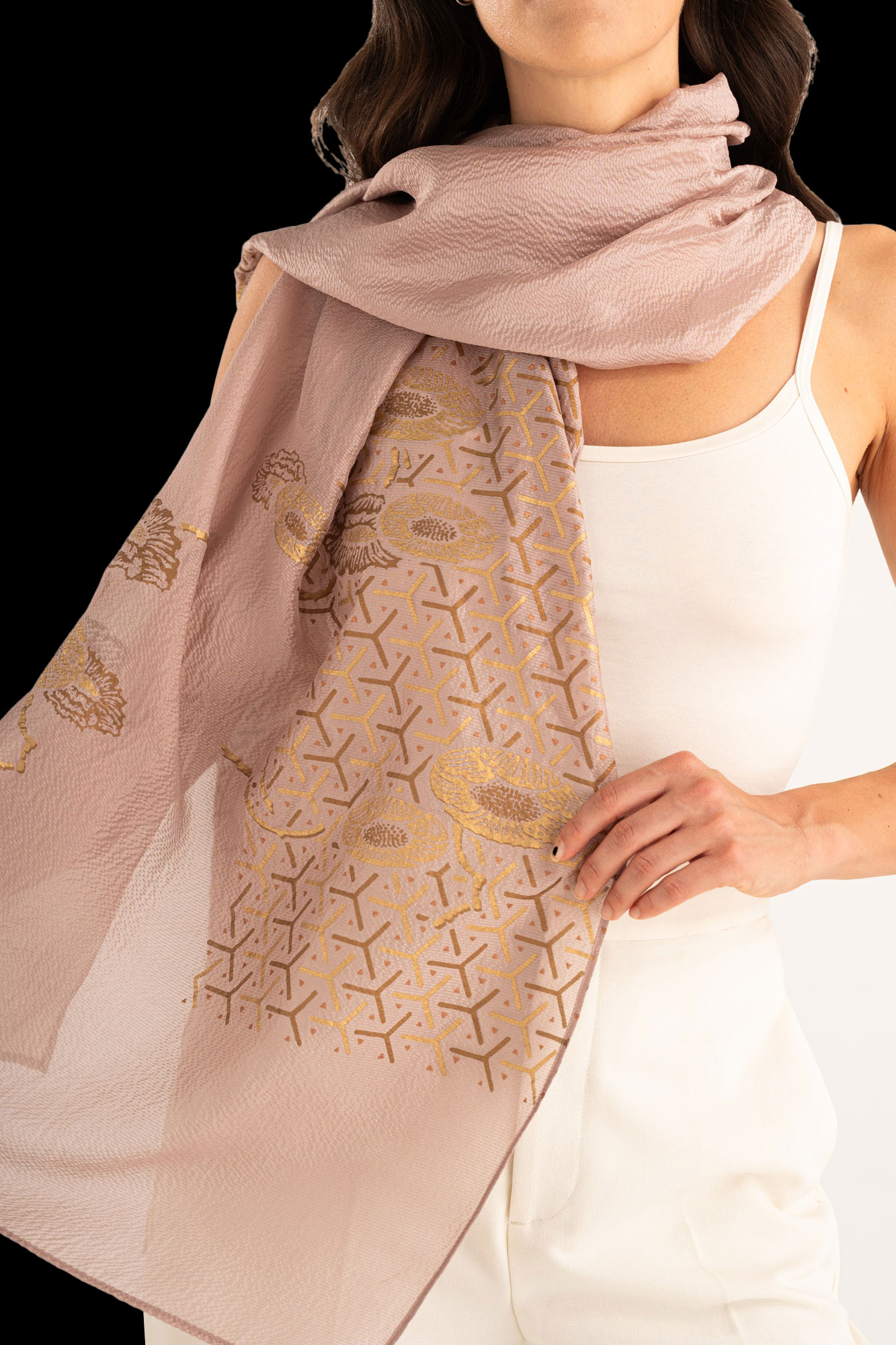 Crepe Georgette Scarf | Japan Mauve