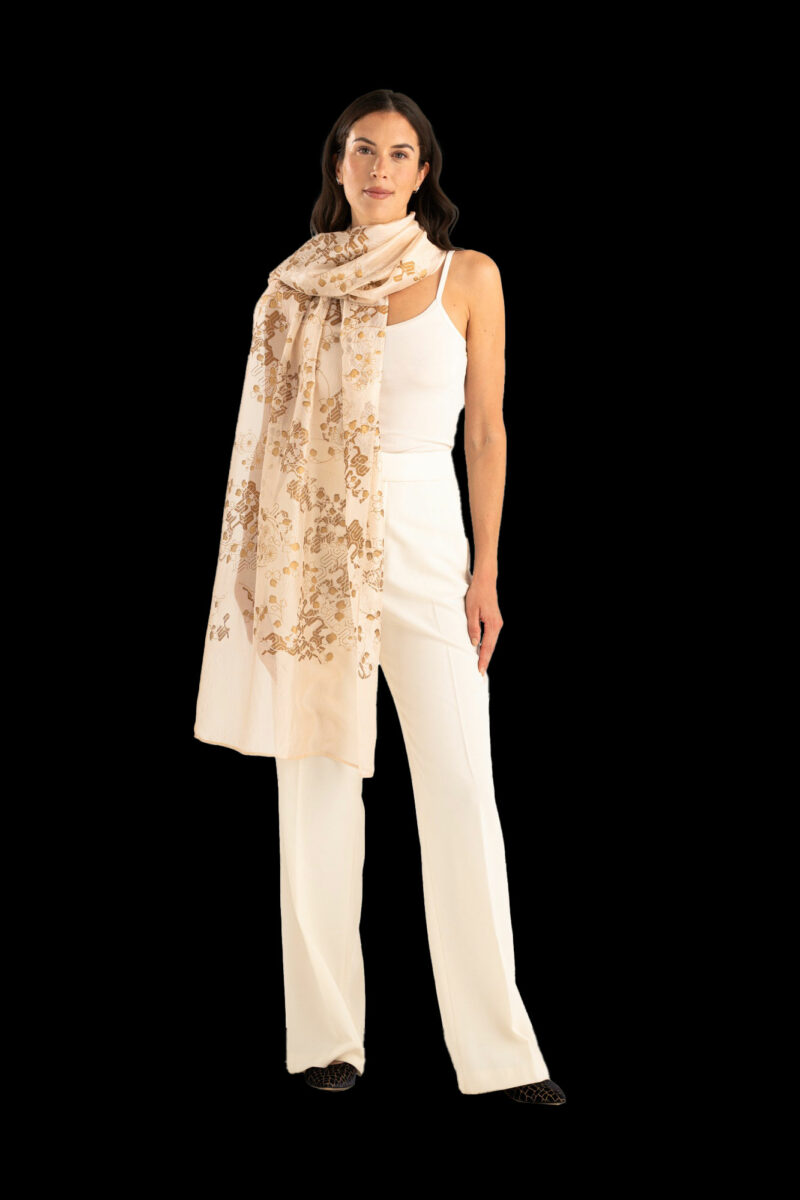 Crepe Georgette Scarf | Ramage Peach